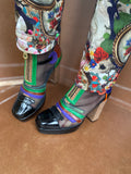 Square toe boots Black/Multi