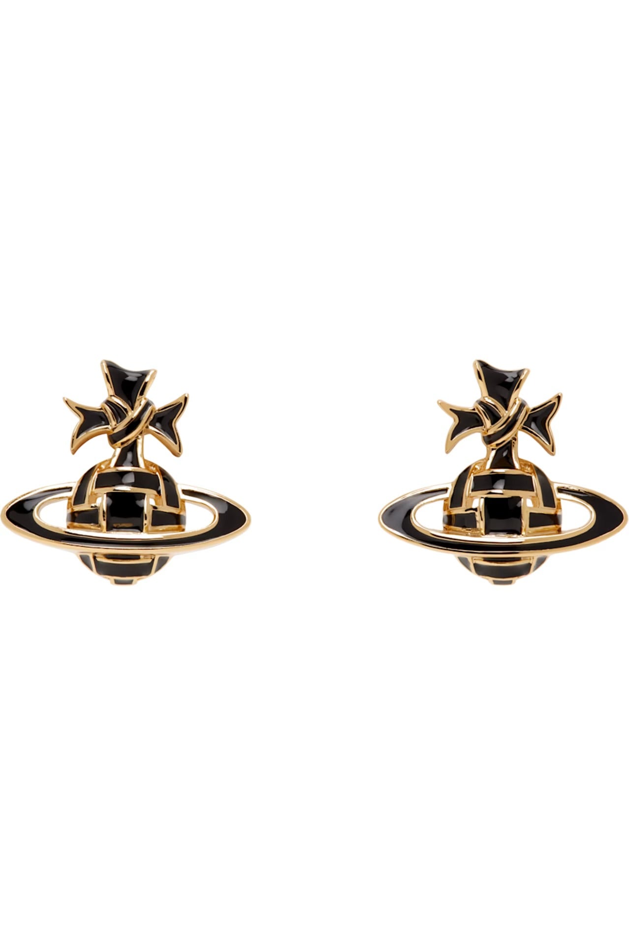 Ribbon bas relief earrings