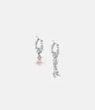 Anglo Pearl Earrings in Platinum-Creamrose pearl