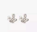 Assita Bas Relief Earrings Silver Crystal