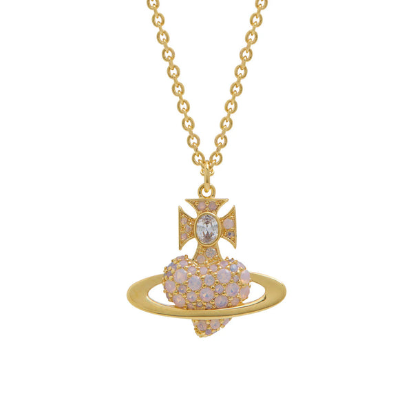 Agnatha Bas Relief Pendant Gold/Milky Pink/White