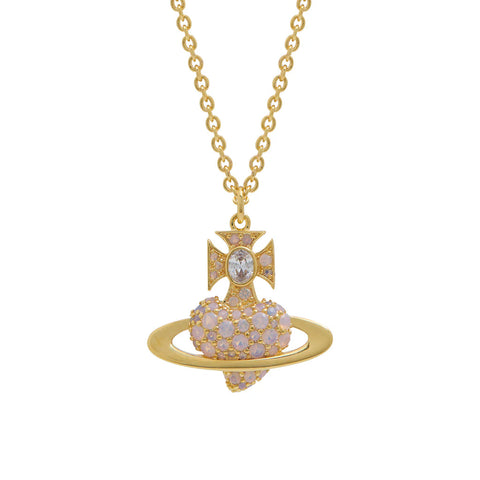Agnatha Bas Relief Pendant Gold/Milky Pink/White