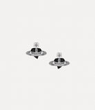 New Diamante Heart Earrings in Platinum-Black