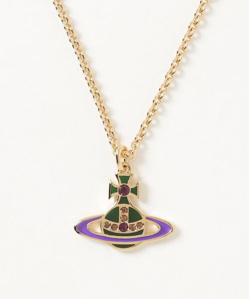 Man. Concetta Pendant Necklace gold/dark green/moss
