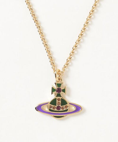 Man. Concetta Pendant Necklace gold/dark green/moss