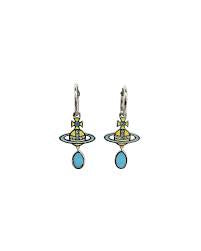 Concetta drop earrings platinum/sunflower/turquoise