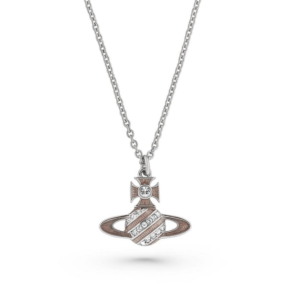 Assita Bas Relief Pendant Silver Crystal
