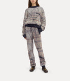 Distressed tartan jumper