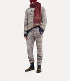 Distressed tartan jumper