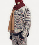 Distressed tartan jumper