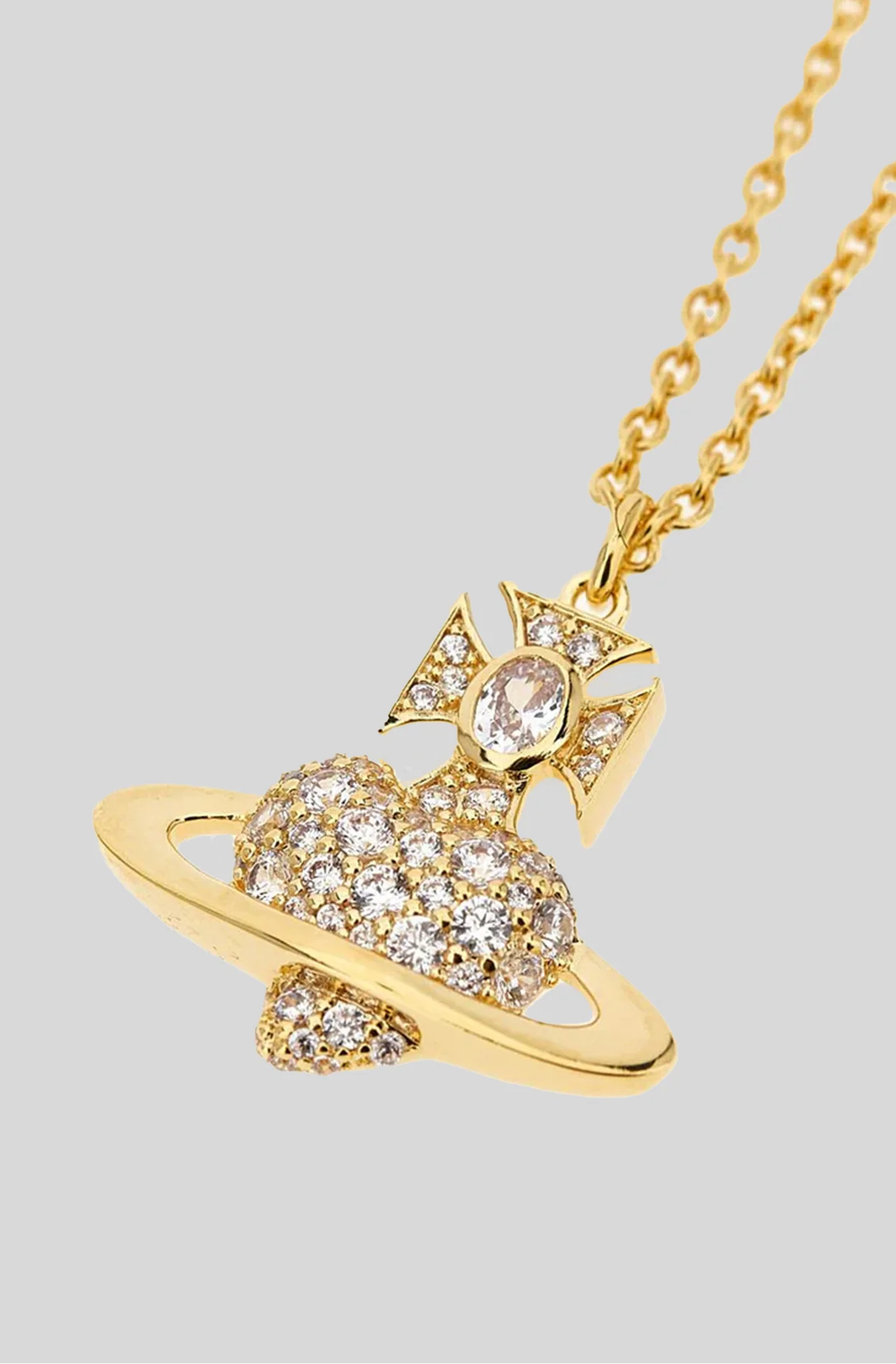 Agnatha Bas Relief Pendant Gold/white