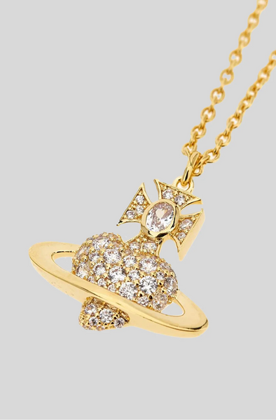 Agnatha Bas Relief Pendant Gold/white