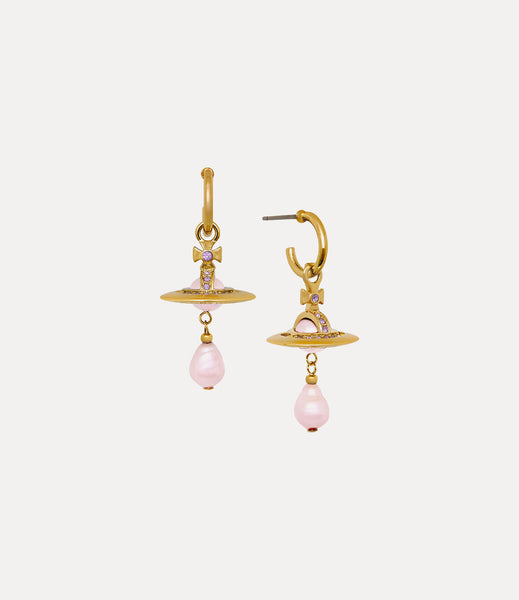 Aleksa Earrings gold/peach pearl