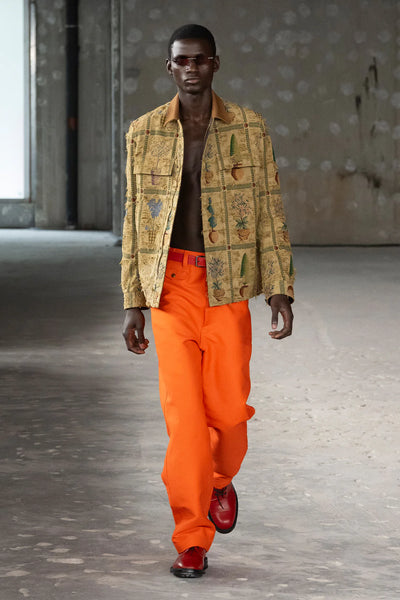Junya Watanabe Man Plant Pot Tapestry Jacket Brown