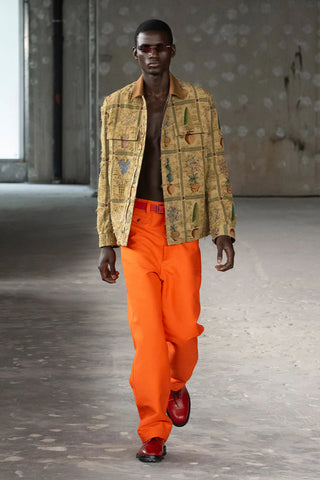 Junya Watanabe Man Plant Pot Tapestry Jacket Brown