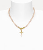 ALEKSA Pearl Necklace gold/peach pearl