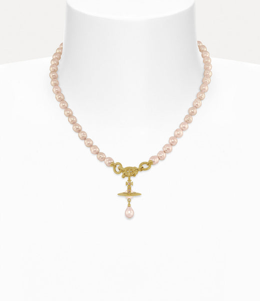 ALEKSA Pearl Necklace gold/peach pearl