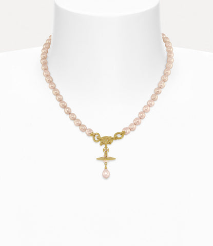 ALEKSA Pearl Necklace gold/peach pearl