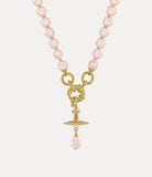 ALEKSA Pearl Necklace gold/peach pearl