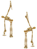 SKELETON LONG earrings gold/ivory