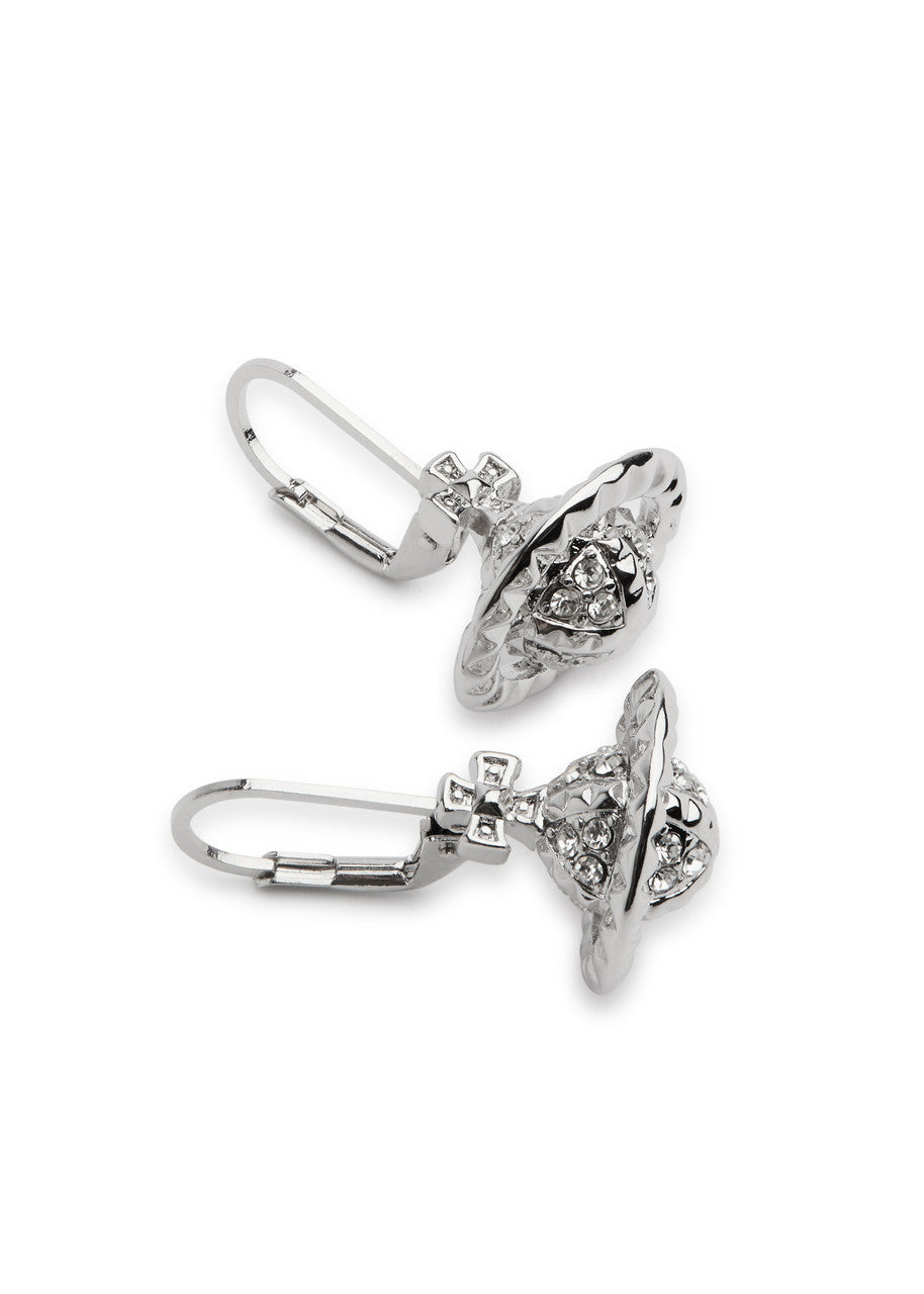 Mayfair small orb earrings rhodium/crystal