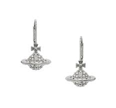 Mayfair small orb earrings rhodium/crystal