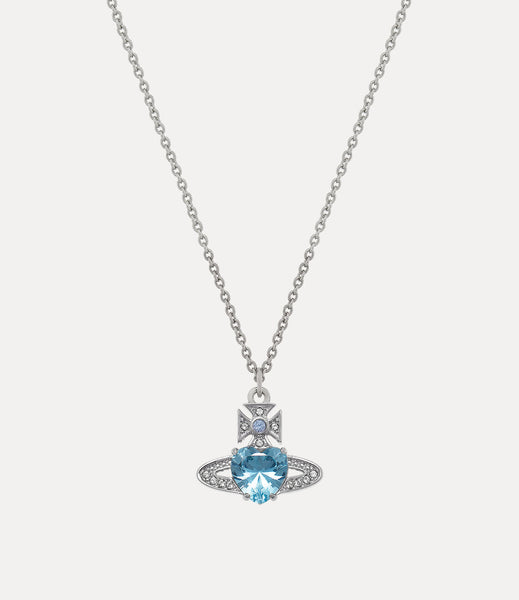 Ariella pendant in platinum/aquamarine