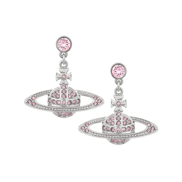 Mini bas relief drop earrings platinum/vintage rose
