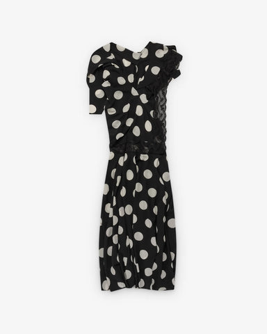 Junya Watanabe Polka Dot Maxi Dress Black/White