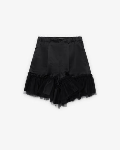 Women's Tulle Trim Shorts black