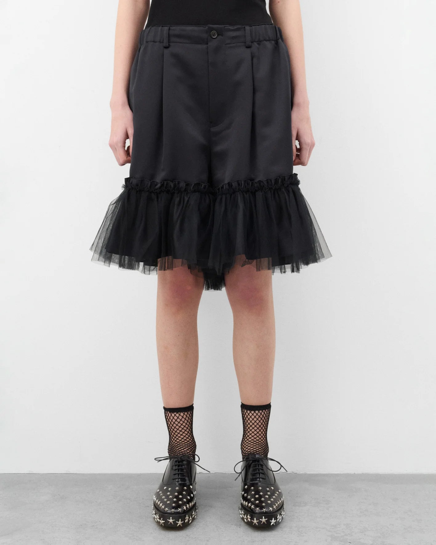 Women's Tulle Trim Shorts black
