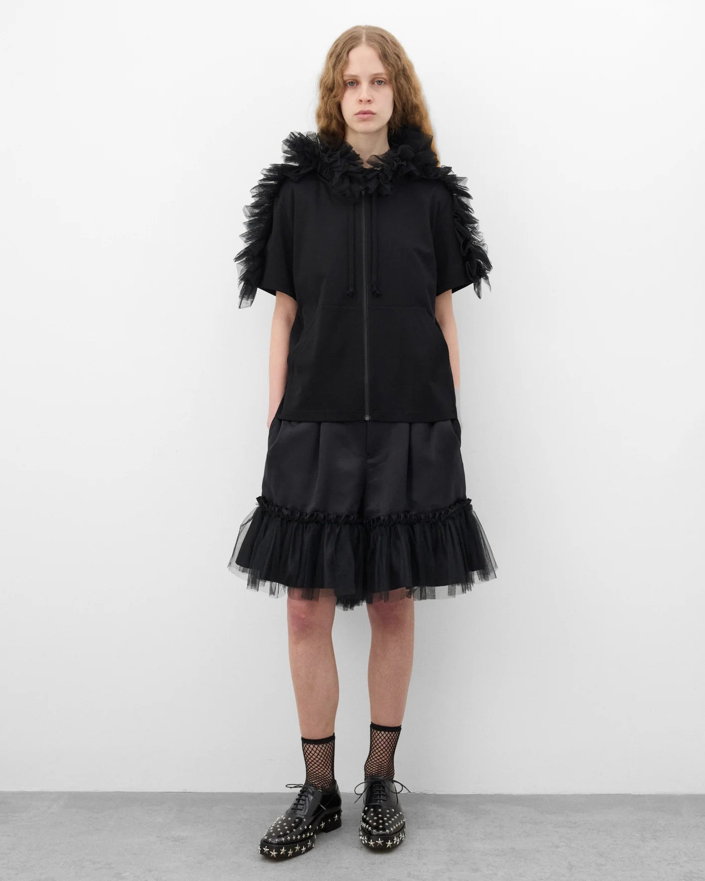 Women's Tulle Trim Shorts black