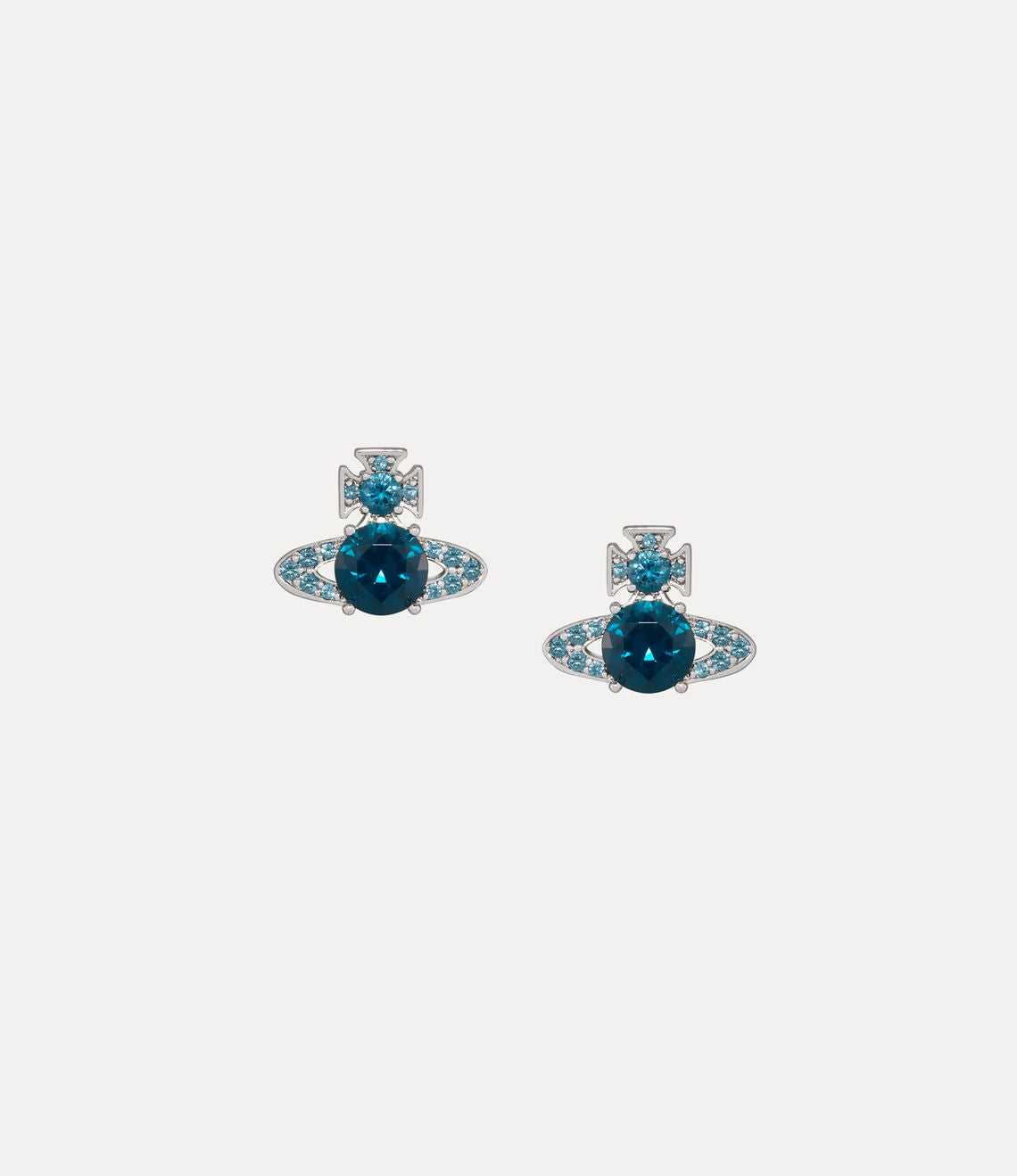 ISMENE Earrings Platinum/Dark blue cz