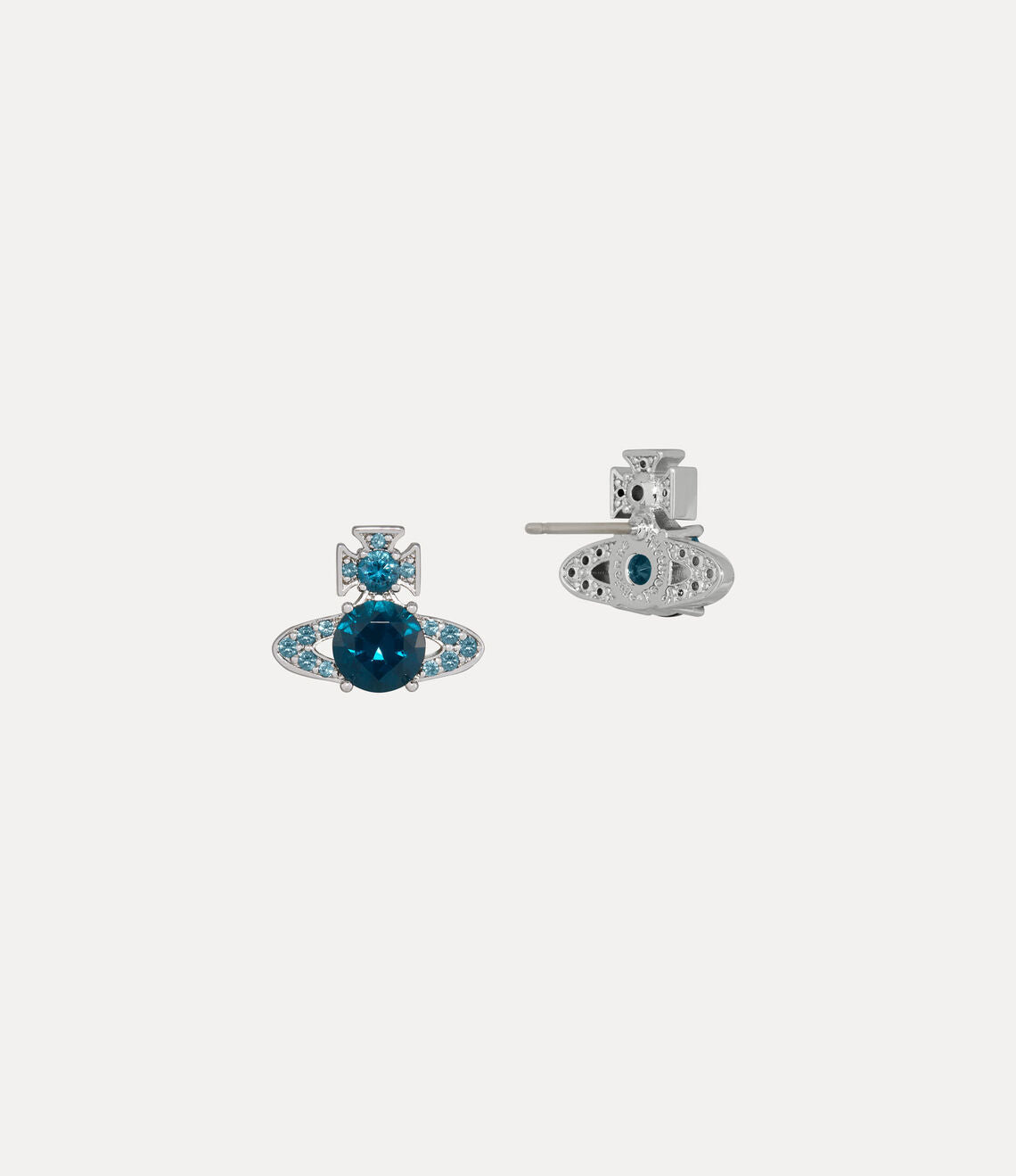 ISMENE Earrings Platinum/Dark blue cz