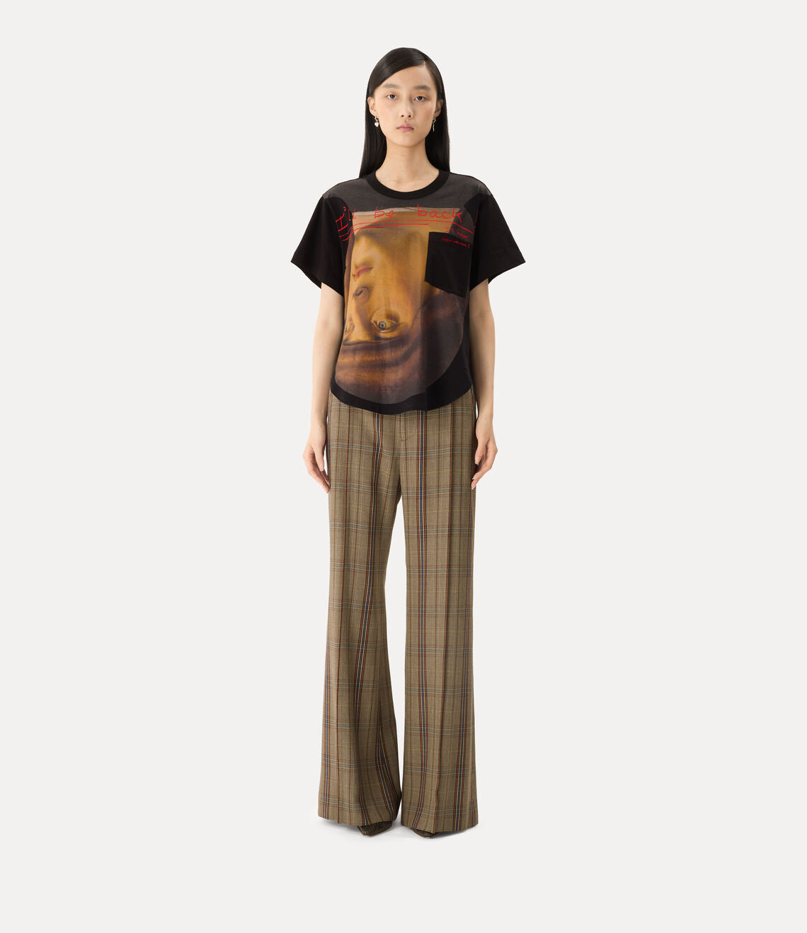 Upside Down Head Circle Hem T-shirt