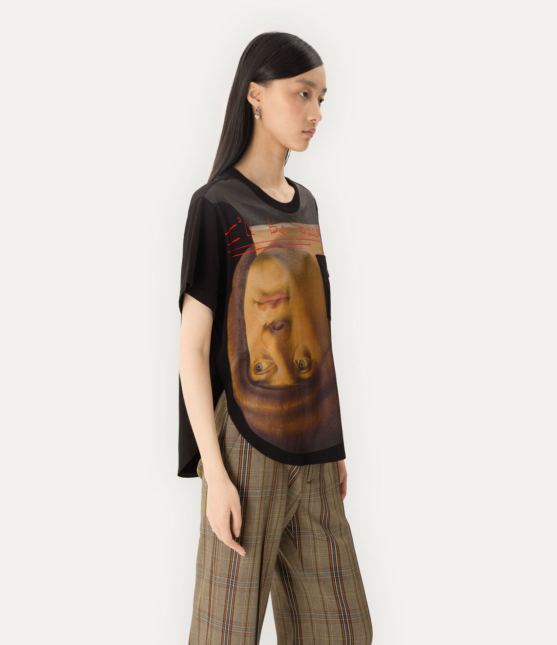 Upside Down Head Circle Hem T-shirt