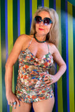 Pam Long Bikini Top in Það sem ég sé print with matching bikini bottoms
