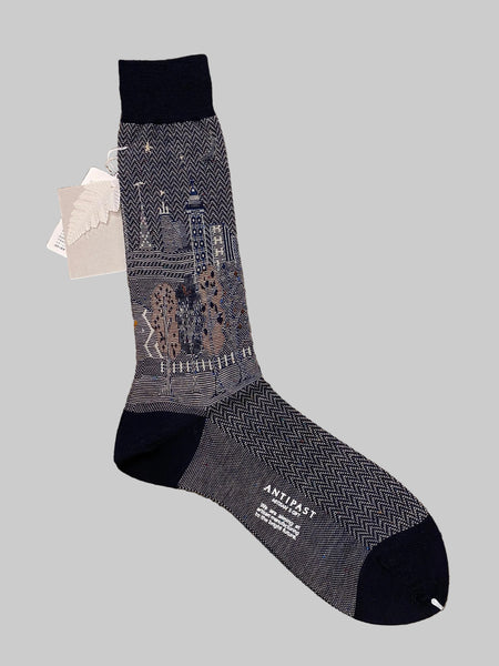 ANTIPAST City Scape Mens sock Navy