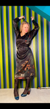Jazz wrap dress Silksatin Family bug+Shadow and Fog