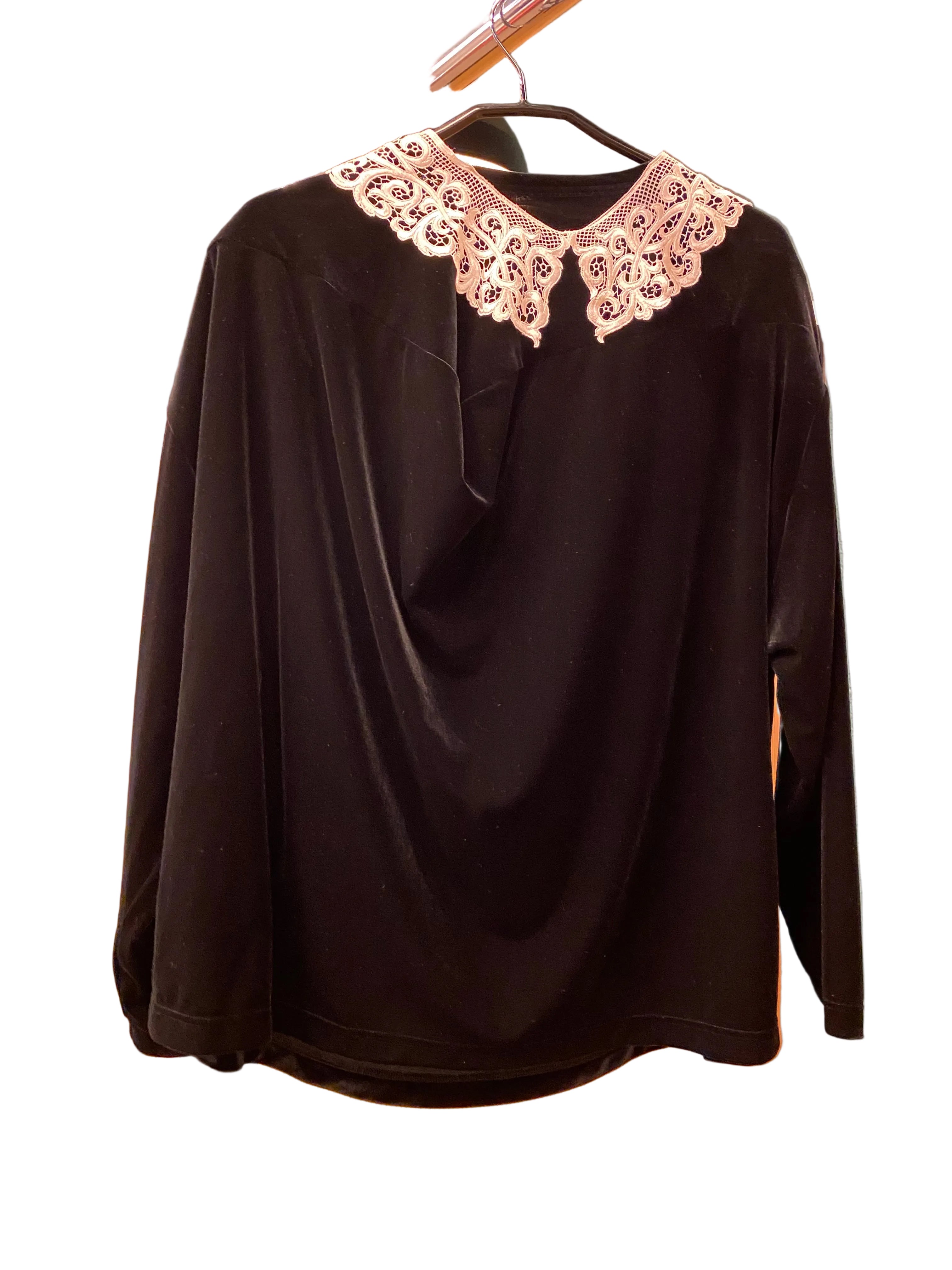 Junya Watanabe Top black with white lace collar