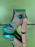 Square toe boots Green multi