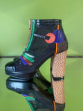 Square toe boots Black/Multi