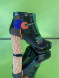 Square toe boots Black/Multi