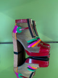 Square toe boots Red multi