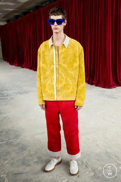 Junya Watanabe Man Floral Pattern Jacket Yellow