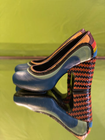 Blue with multi colored details