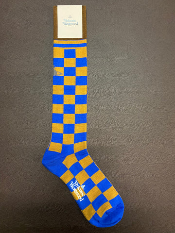 Vivienne Westwood Check High socks - Royal blue