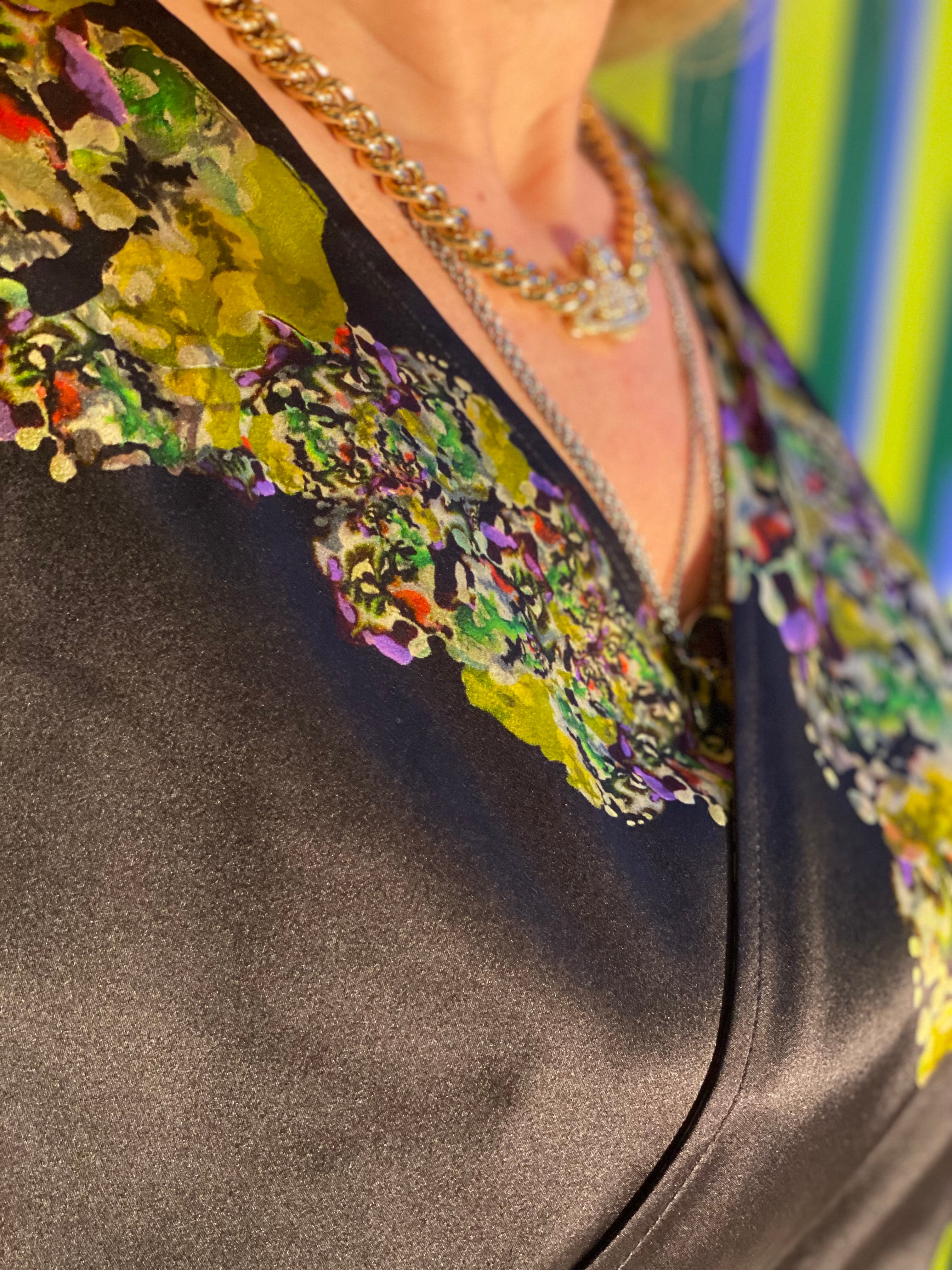 Jazz wrap dress Silksatin- Dulskin+ Dulblóm