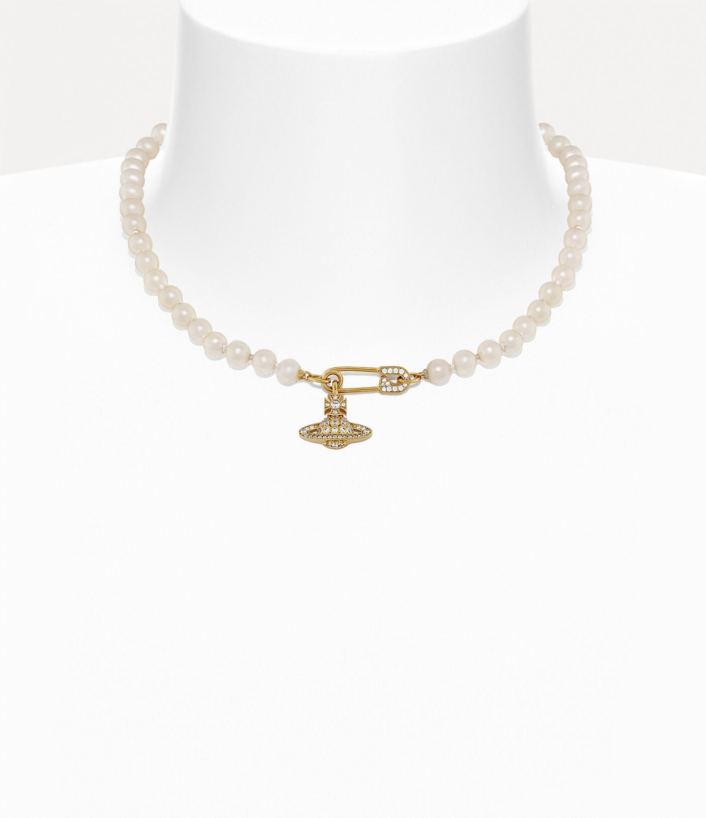 LUCRECE PEARL NECKLACE Gold light creamrose