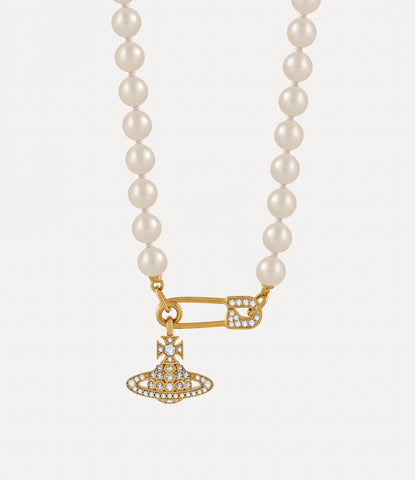 LUCRECE PEARL NECKLACE Gold light creamrose